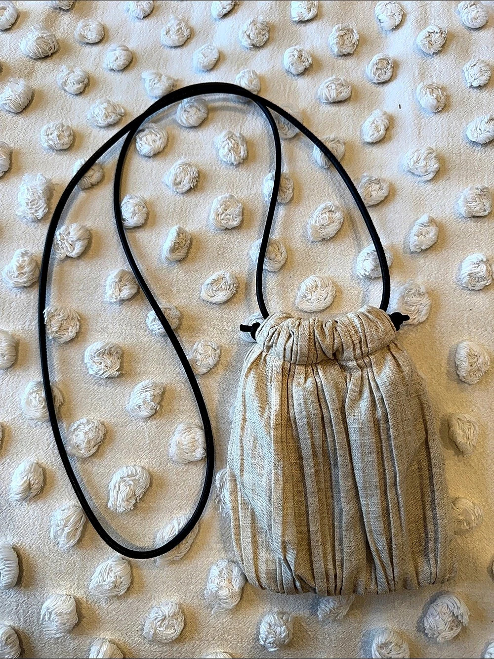 Drawstring Mini Bag in Cream Like New